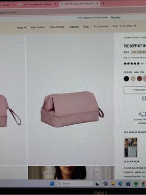 BEIS Dopp Kit Cosmetic Bag in Atlas Pink
